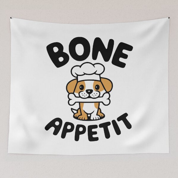 Item preview, Bone Appetit! Cute Dog Cooking Pun designed and sold by PMCreative.