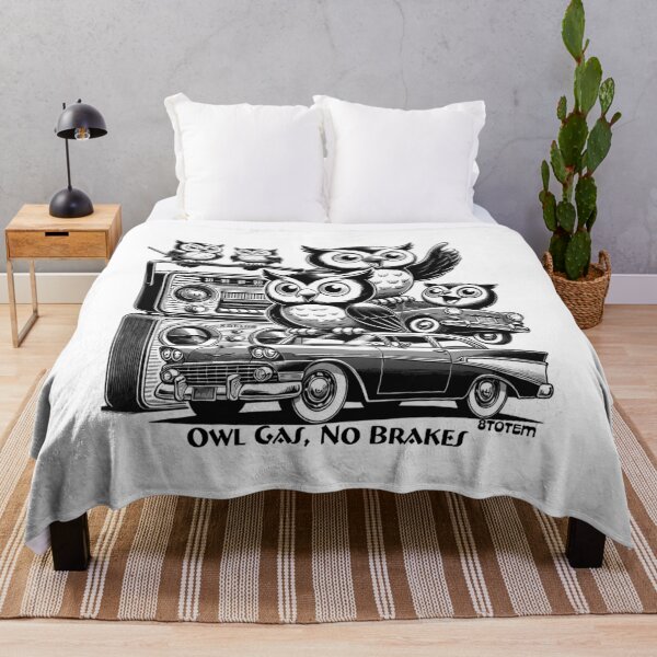 Item preview, retro illustration with owls, vintage cars and radios 50's style designed and sold by 8Totem.