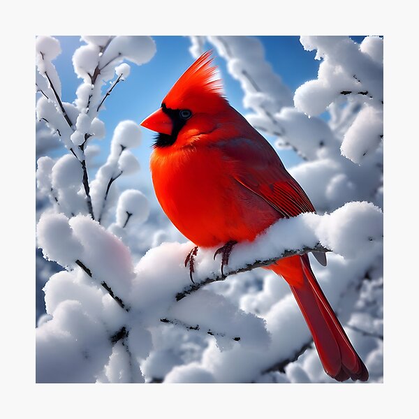 Item preview, Vivid Cardinal on Snowy Branch designed and sold by PandaTShirtShop.
