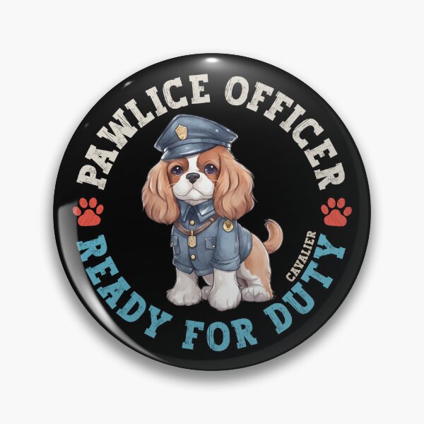 Item preview, Cavalier Pawlice Officer 2025 English Dog In Police Uniform designed and sold by eclecTEEq.