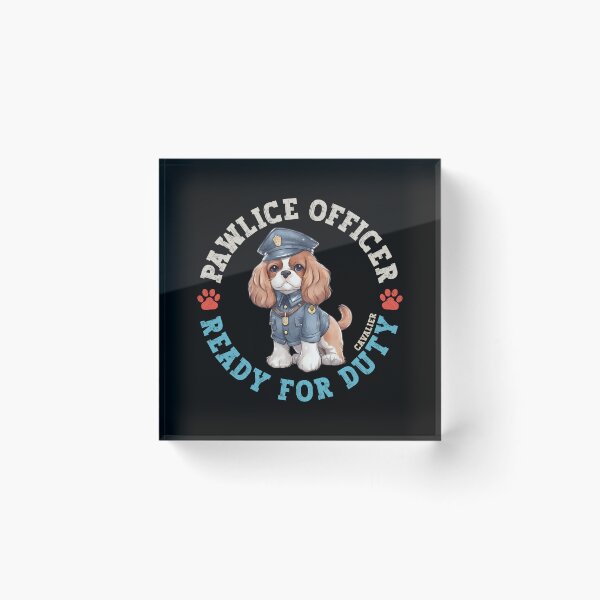 Item preview, Cavalier Pawlice Officer 2025 English Dog In Police Uniform designed and sold by eclecTEEq.