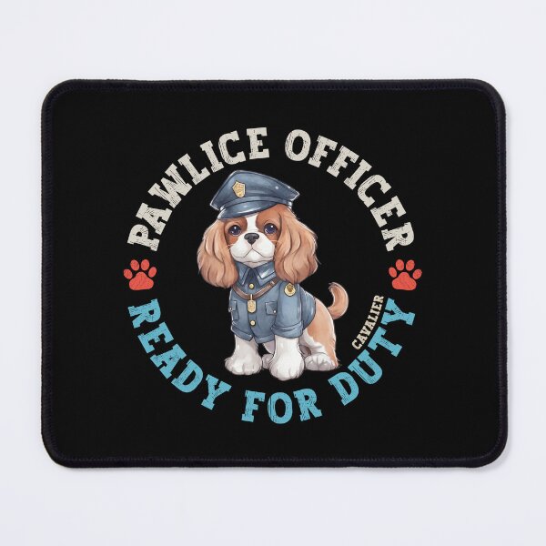 Item preview, Cavalier Pawlice Officer 2025 English Dog In Police Uniform designed and sold by eclecTEEq.
