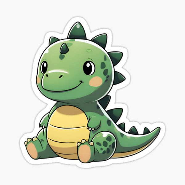 Artikel-Vorschau von Süßer Chibi-Dinosaurier, der ruhig sitzt, designt und verkauft von tajsilverline.