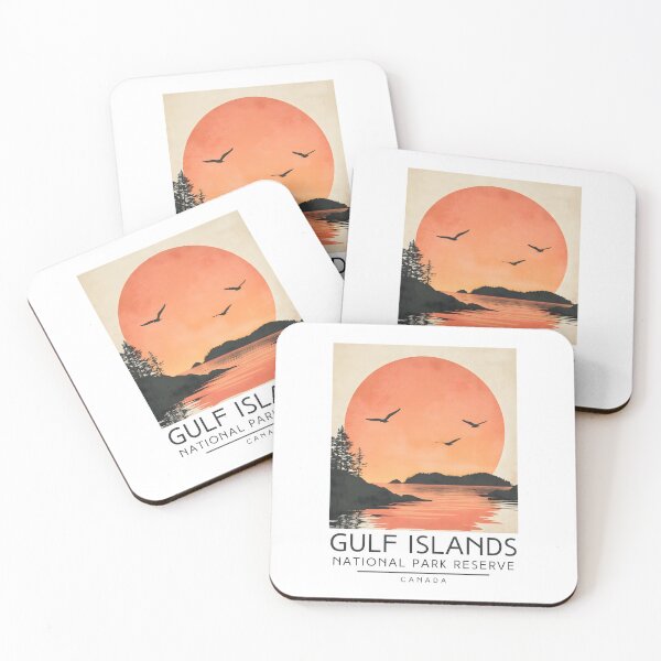 Item preview, A Vintage Illustration of Gulf Islands National Park Reserve - Canada  designed and sold by GoodOldVintage.