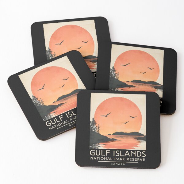 Item preview, A Vintage Illustration of Gulf Islands National Park Reserve - Canada  designed and sold by GoodOldVintage.