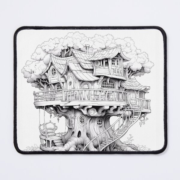 Item preview, TreeHouse #7 Coloring Page Pattern  designed and sold by DavidColoring.