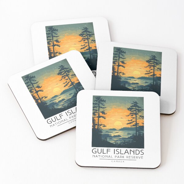 Item preview, A Vintage Illustration of Gulf Islands National Park Reserve - Canada  designed and sold by GoodOldVintage.