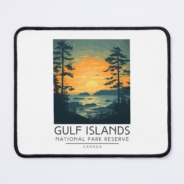 Item preview, A Vintage Illustration of Gulf Islands National Park Reserve - Canada designed and sold by GoodOldVintage.