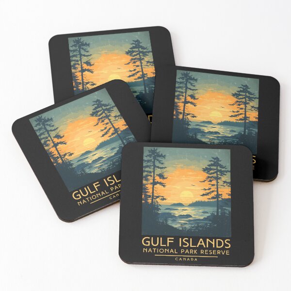 Item preview, A Vintage Illustration of Gulf Islands National Park Reserve - Canada  designed and sold by GoodOldVintage.