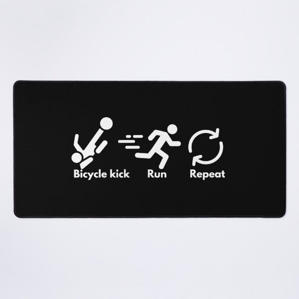 Item preview, Bicycle Kick, Run, Repeat - white designed and sold by VasInd.