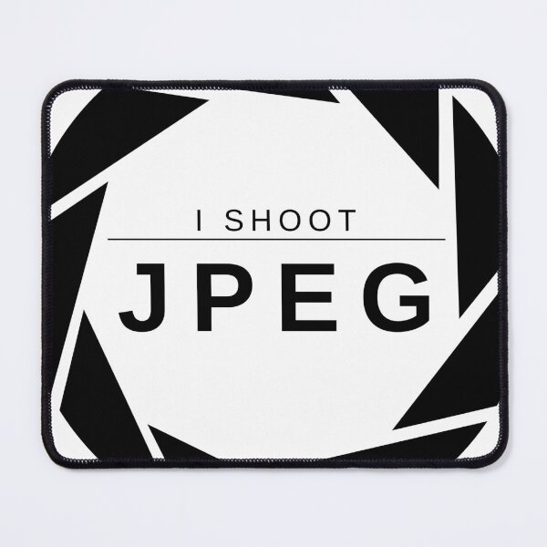 Item preview, I Shoot JPEG (Black) – Minimalist Photography Statement Design designed and sold by mrddst.