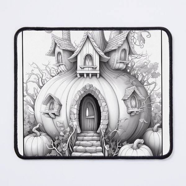 Item preview, Magical Pumpkin House #9 Coloring Page Pattern designed and sold by DavidColoring.