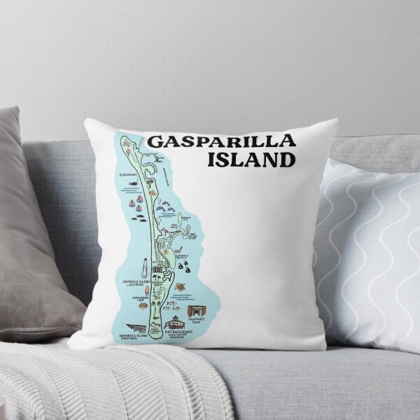 Item preview, Gasparilla Island Map Art designed and sold by fiberandgloss.