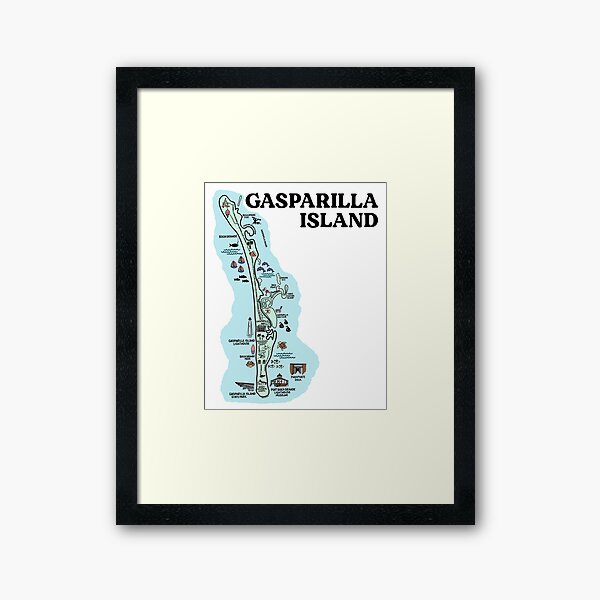 Item preview, Gasparilla Island Map Art designed and sold by fiberandgloss.