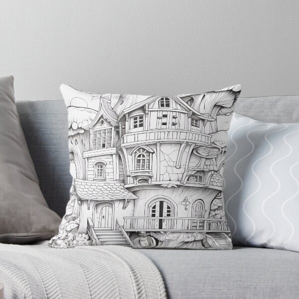 Item preview, TreeHouse #16 Coloring Page Pattern  designed and sold by DavidColoring.