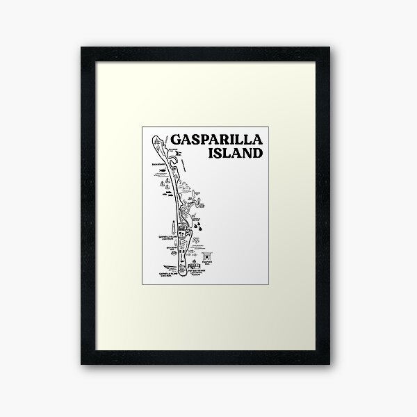 Item preview, Gasparilla Island Map Art designed and sold by fiberandgloss.