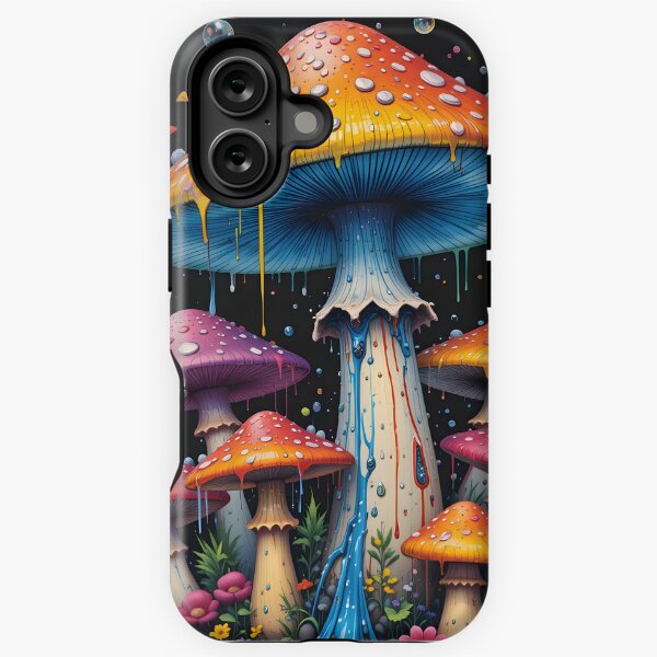 Vista previa del artículo con la obra «Hongos vibrantes y surrealistas», diseñado y vendido por BrushRushX.