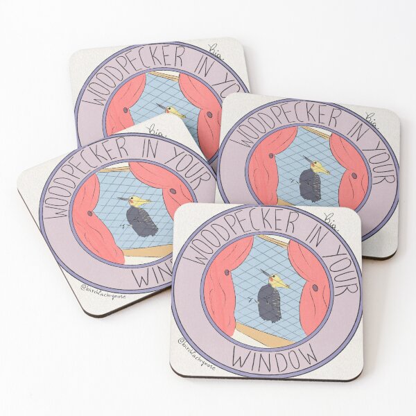 Item preview, Woodpecker in your Window Badge designed and sold by Birch-L.