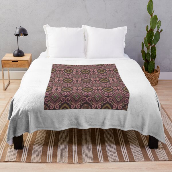 Item preview, Traditional Thai Ikat Diamond Pattern Pink tone designed and sold by Mondee Shop.