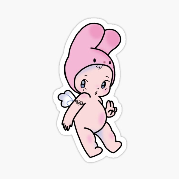 Vista previa del artículo con la obra «Angelito tatuado», diseñado y vendido por PuddingPot1.