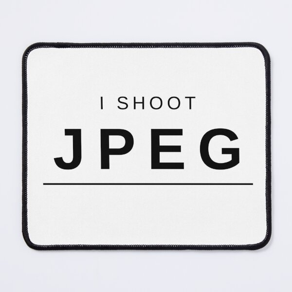 Item preview, I Shoot JPEG (Black) – Clean and Bold Photography-Inspired Design designed and sold by mrddst.