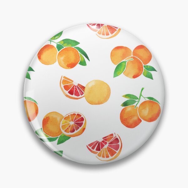 Item preview, A watercolor pattern of blood oranges and leaves designed and sold by Hillary Holt.