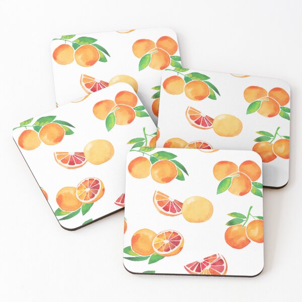 Item preview, A watercolor pattern of blood oranges and leaves designed and sold by Hillary Holt.