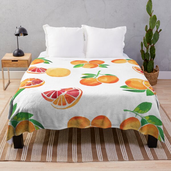 Item preview, A watercolor pattern of blood oranges and leaves designed and sold by Hillary Holt.