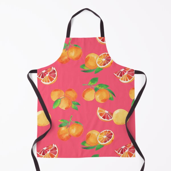 Item preview, A watercolor pattern of blood oranges and leaves on pink designed and sold by Hillary Holt.