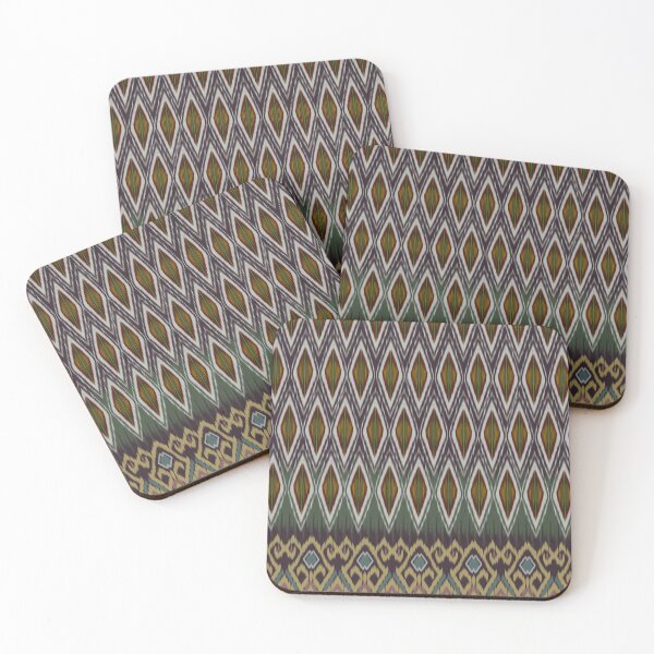 Item preview, Traditional Thai Ikat Diamond Pattern with Ornamental Borders designed and sold by Mondee Shop.
