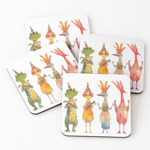 Item preview, Whimsical Mardi Gras Jazz Band - Surreal Animal Musicians Art Print designed and sold by AnnDesignStudio.