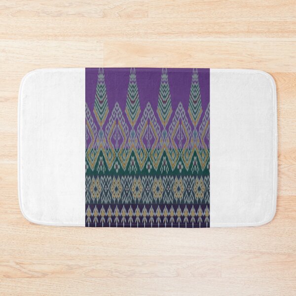 Item preview, Traditional Thai Ikat Diamond Pattern - Naka pattern and border - purple tone designed and sold by Mondee Shop.