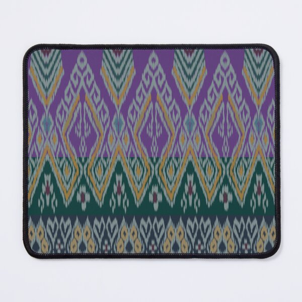 Item preview, Traditional Thai Ikat Diamond Pattern - Naka pattern and border - purple tone designed and sold by Mondee Shop.