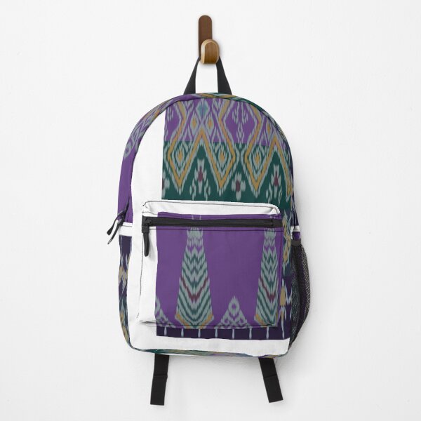 Item preview, Traditional Thai Ikat Diamond Pattern - Naka pattern and border - purple tone designed and sold by Mondee Shop.