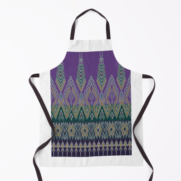 Item preview, Traditional Thai Ikat Diamond Pattern - Naka pattern and border - purple tone designed and sold by Mondee Shop.