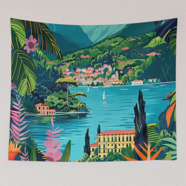 Item preview, Arte estético minimalista del lago de Como en Lombardía designed and sold by LVTFCOarts.