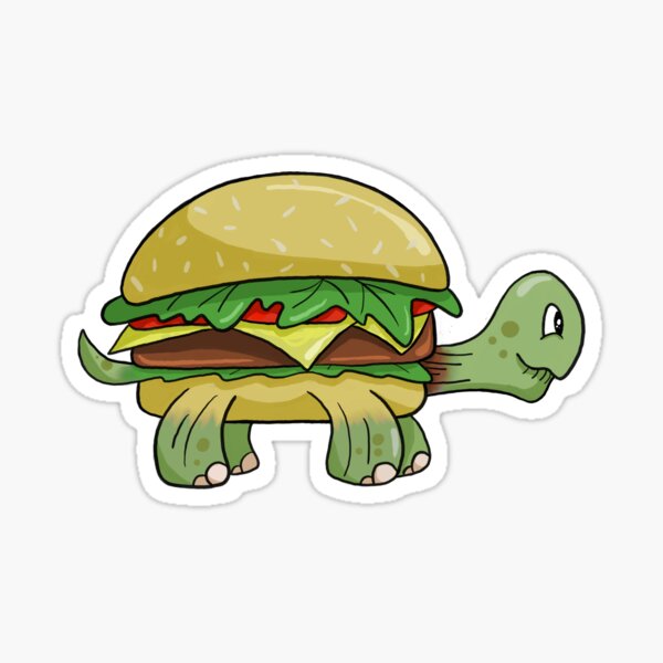 Vista previa del artículo con la obra «Tortuga con hamburguesa con queso», diseñado y vendido por Artfeef.