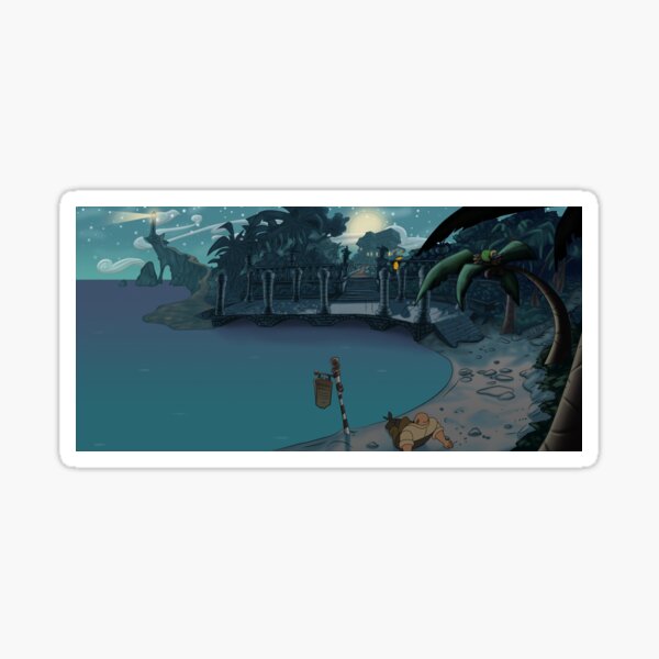 Item preview, Blood Island at Night (Monkey Island Digital Illustration) designed and sold by jimclarkart.