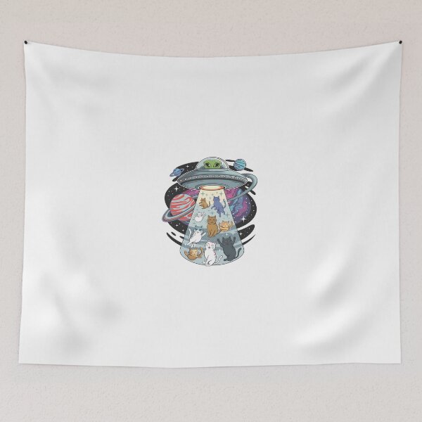 Item preview, Alien Cat Abduction – Funny UFO and Space Cats Design designed and sold by luckytua789.