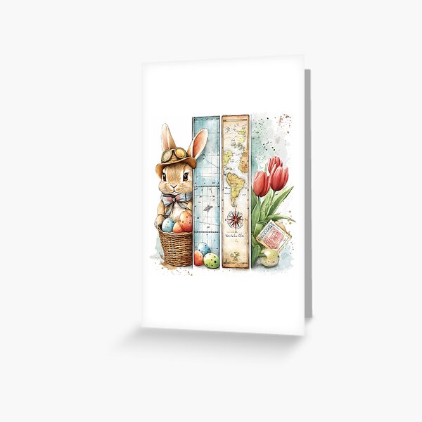 Item preview, Steampunk Easter Bunny World Explorer - Vintage Meets Modern Adventure Map designed and sold by AnnDesignStudio.