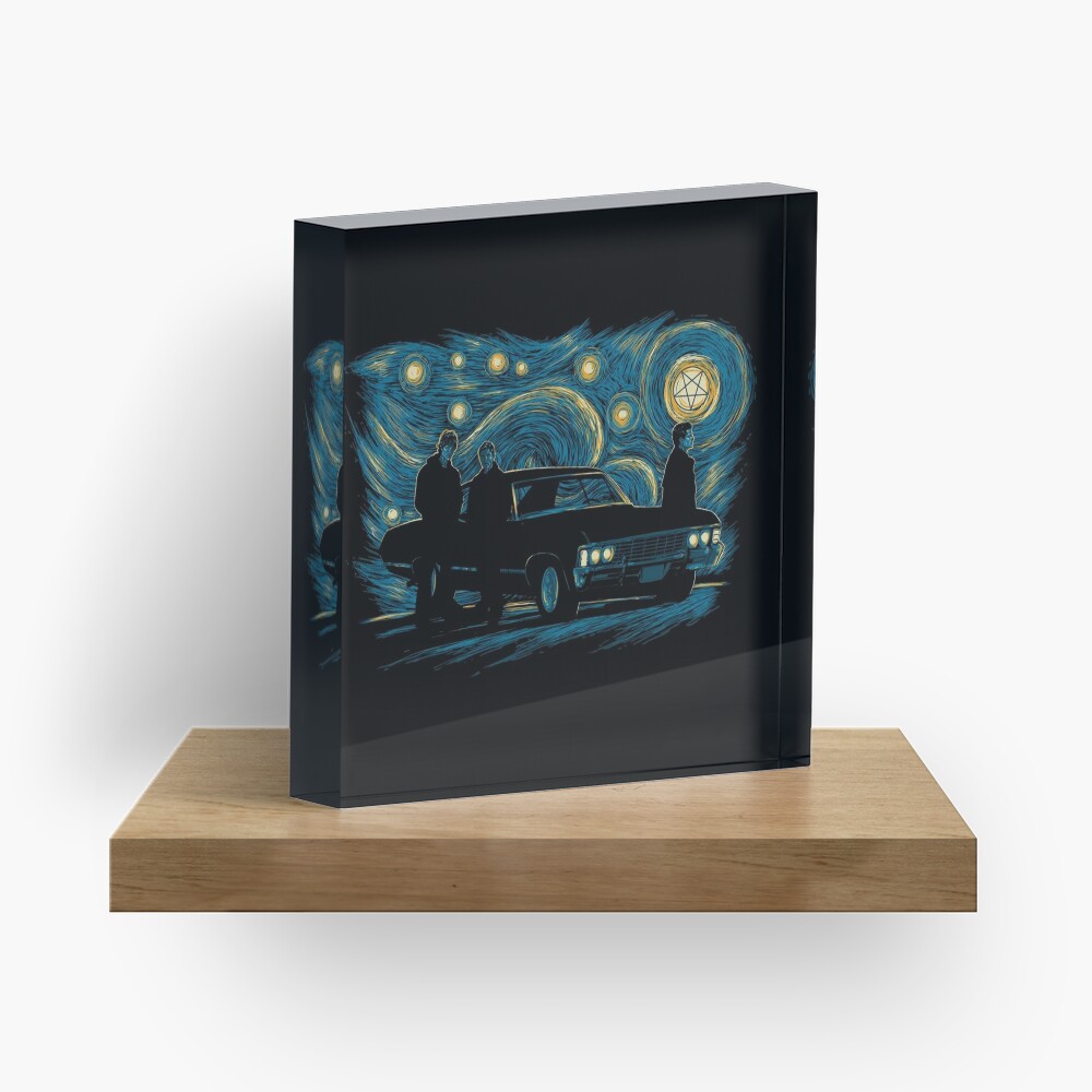 Starry Supernatural Night Acrylic Block