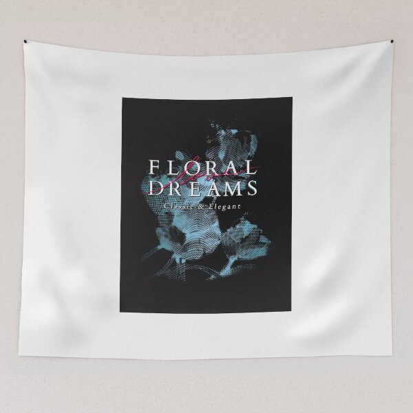 Item preview, Black t-shirt with print. Silkscreen. Flower dreams. Classic and elegance. Fashion. Textile print. Set of 2 T-shirts, black and white. The background designed and sold by GHRT.