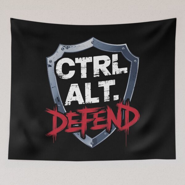 Item preview, CTRL ALT Defend Shield Design for Gamers and Tech Lovers designed and sold by pixelpopplanet.