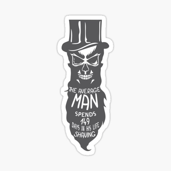 Item preview, skull hipster quote average man spends shaving beard hat designed and sold by Achille3777.