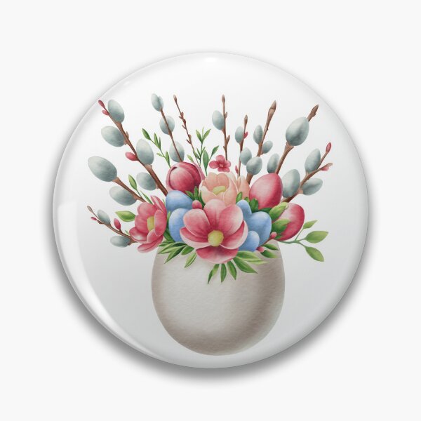 Item preview, Easter Egg Floral Arrangement with Spring Flowers and Willow Branches designed and sold by AllaMashycheva.