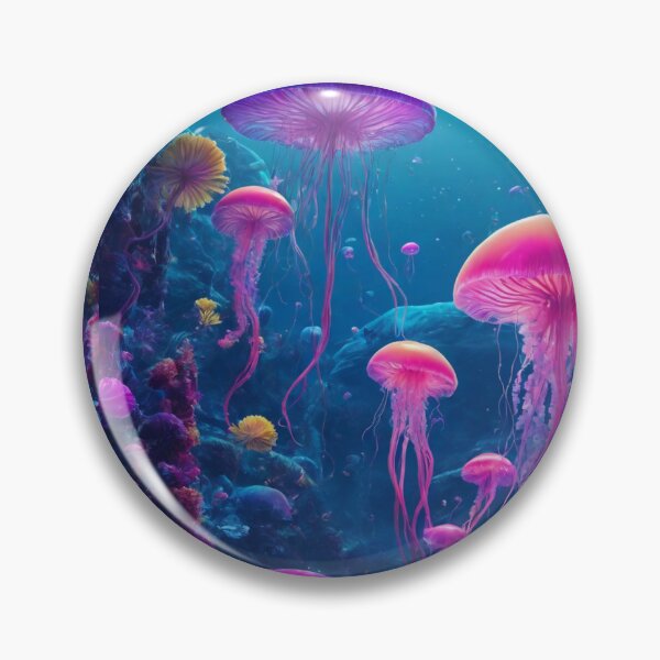 Item preview, Jellyfish in a Magical Underwater Landscape designed and sold by Sadia  Jannat.