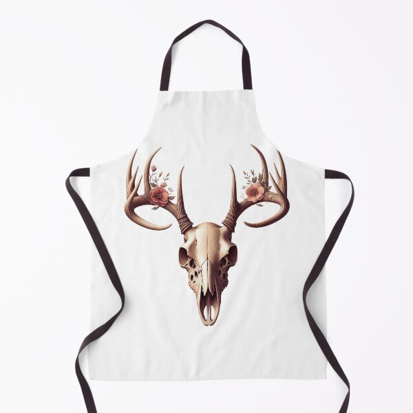 Item preview, Antlered Deer Skull with Flowers designed and sold by nikkolaus.
