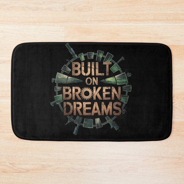 Item preview, Industrial Gear Art - Built on Broken Dreams Motivational Design designed and sold by pixelpopplanet.