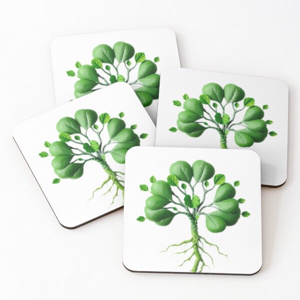 Item preview, St. Patrick's Day Shamrock Plant with Detailed Roots and Leaves designed and sold by Cloud-Riders.