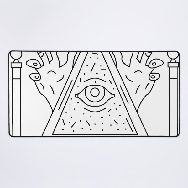 Item preview, Eye of the triangle with hands, moon, and pillars designed and sold by estebansequeira.
